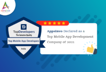 Appsinvo Declared as a Top Mobile App Development Company of 2024 Appsinvo Declared as a Top Mobile App Development Company of 2021