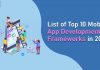 List of top 10 Mobile App Development Frameworks in 2024